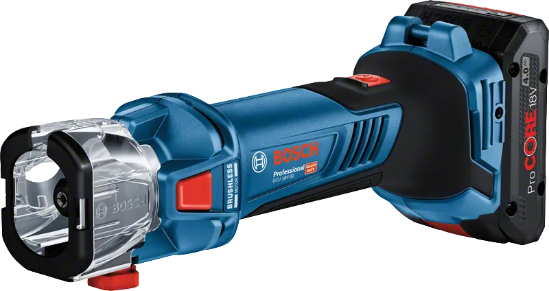 Bosch GCU 18V-30 무선 건식벽체 라우터.