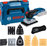 Bosch GSS 18V-13 무선 오비탈 샌더 키트.