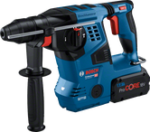 8Ah 배터리가 장착된 Bosch GBH 18V-28 C 로터리 해머.
