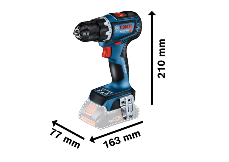 Bosch GSR 18V-90 C 무선 드릴/드라이버는 컴팩트한 디자인입니다.