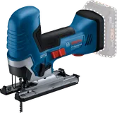 브러시리스 모터가 장착된 Bosch GST 18V-125 S 무선 톱.