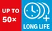 최대 50배의 긴 수명.