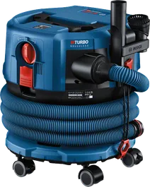 호스가 달린 Bosch GAS 18V-12 MC 무선 집진기.