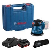 125mm 패드가 장착된 Bosch GEX 185-LI 랜덤 오빗 샌더 키트.