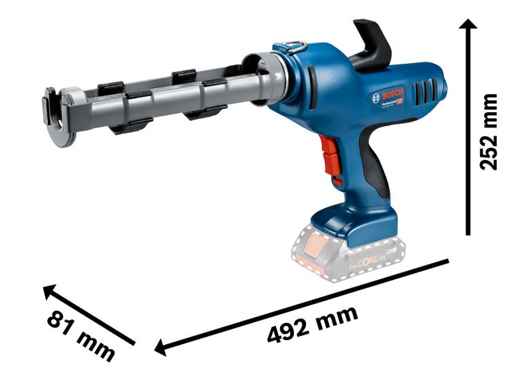 Bosch GCG 18V-310 무선 코킹건, 용량 310ml.