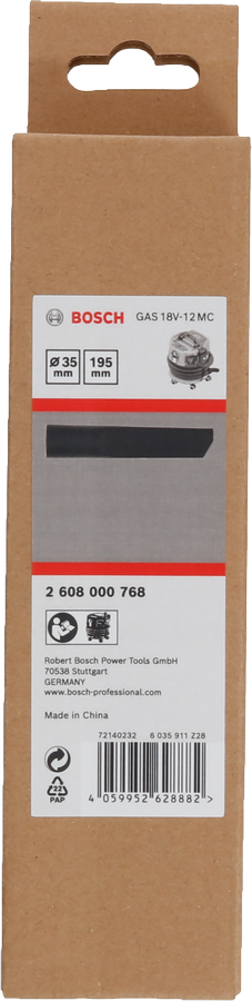 Bosch 틈새 노즐(40x40x194mm), 직경 35mm 진공청소기용.