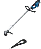 스트랩이 달린 Bosch GRT 18V-33 무선 잔디 트리머.
