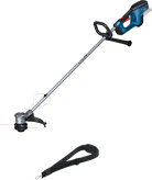 스트랩이 달린 Bosch GRT 18V-33 무선 잔디 트리머.