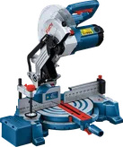 조절 가능한 각도 가이드가 있는 Bosch GCM 254 미터톱.
