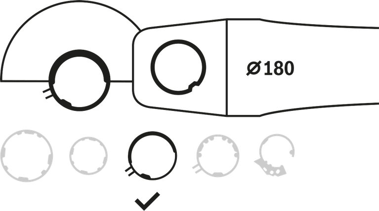 180mm 각도 그라인더 나사 피팅용 Bosch 조합 가드.