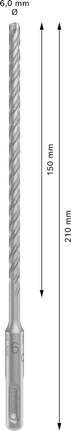 PRO SDS plus-5X 해머 드릴 비트, 6 x 150 x 210mm PRO SDS plus-5X 해머 드릴 비트, 6 x 150 x 210mm