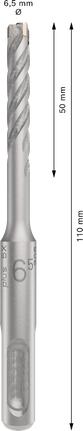 PRO SDS plus-5X 해머 드릴 비트, 6.5 x 50 x 110mm PRO SDS plus-5X 해머 드릴 비트, 6.5 x 50 x 110mm