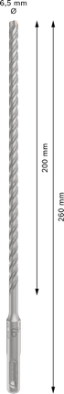 PRO SDS plus-5X 해머 드릴 비트, 6.5 x 200 x 260mm PRO SDS plus-5X 해머 드릴 비트, 6.5 x 200 x 260mm