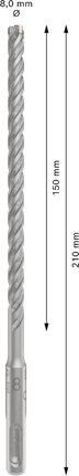 PRO SDS plus-5X 해머 드릴 비트, 8 x 150 x 210mm PRO SDS plus-5X 해머 드릴 비트, 8 x 150 x 210mm
