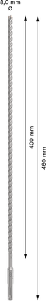 PRO SDS plus-5X 해머 드릴 비트, 8 x 400 x 460mm PRO SDS plus-5X 해머 드릴 비트, 8 x 400 x 460mm