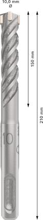 PRO SDS plus-5X 해머 드릴 비트, 10 x 50 x 110mm PRO SDS plus-5X 해머 드릴 비트, 10 x 50 x 110mm
