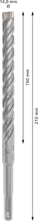 PRO SDS plus-5X 해머 드릴 비트, 14 x 150 x 210mm PRO SDS plus-5X 해머 드릴 비트, 14 x 150 x 210mm