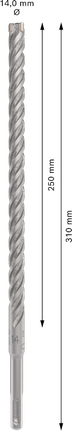 PRO SDS plus-5X 해머 드릴 비트, 14 x 250 x 310mm PRO SDS plus-5X 해머 드릴 비트, 14 x 250 x 310mm