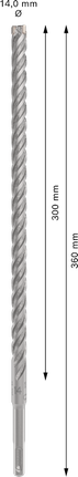PRO SDS plus-5X 해머 드릴 비트, 14 x 300 x 360mm PRO SDS plus-5X 해머 드릴 비트, 14 x 300 x 360mm