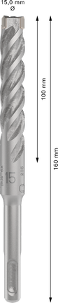 PRO SDS plus-5X 해머 드릴 비트, 15 x 100 x 160mm PRO SDS plus-5X 해머 드릴 비트, 15 x 100 x 160mm