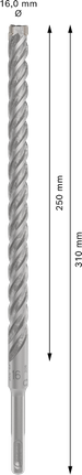 PRO SDS plus-5X 해머 드릴 비트, 16 x 250 x 310mm PRO SDS plus-5X 해머 드릴 비트, 16 x 250 x 310mm