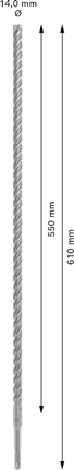 PRO SDS plus-5X 해머 드릴 비트, 14 x 550 x 610mm PRO SDS plus-5X 해머 드릴 비트, 14 x 550 x 610mm