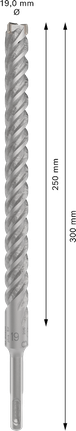PRO SDS plus-5X 해머 드릴 비트, 19 x 250 x 300mm PRO SDS plus-5X 해머 드릴 비트, 19 x 250 x 300mm