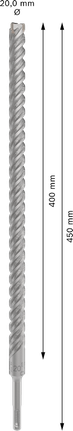 PRO SDS plus-5X 해머 드릴 비트, 20 x 400 x 450mm PRO SDS plus-5X 해머 드릴 비트, 20 x 400 x 450mm