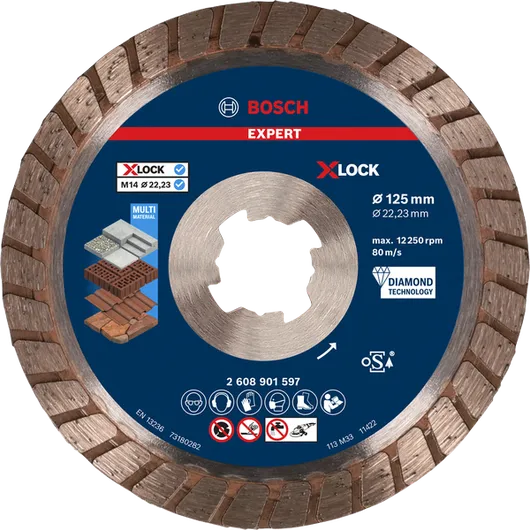 EXPERT Multi Material turbo 다이아몬드 절단석 Bosch EXPERT MultiMaterial X-LOCK 다이아몬드 절단 디스크.