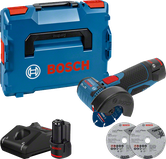 Bosch GWS 10.8-76 V-EC 무선 각도 그라인더 세트.