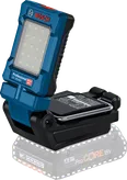 LED 패널이 장착된 Bosch GLI 18V-800 무선 작업 조명.