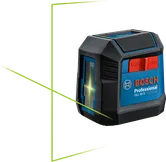 녹색 선이 있는 Bosch GLL 50 G 레이저 레벨링 도구.