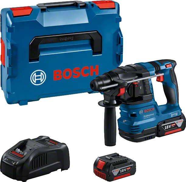 케이스와 배터리가 포함된 Bosch GBH 18V-22 회전 해머.