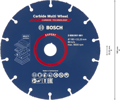 EXPERT 카바이드 멀티휠 Bosch EXPERT 카바이드 멀티 휠 커팅 디스크 180mm.