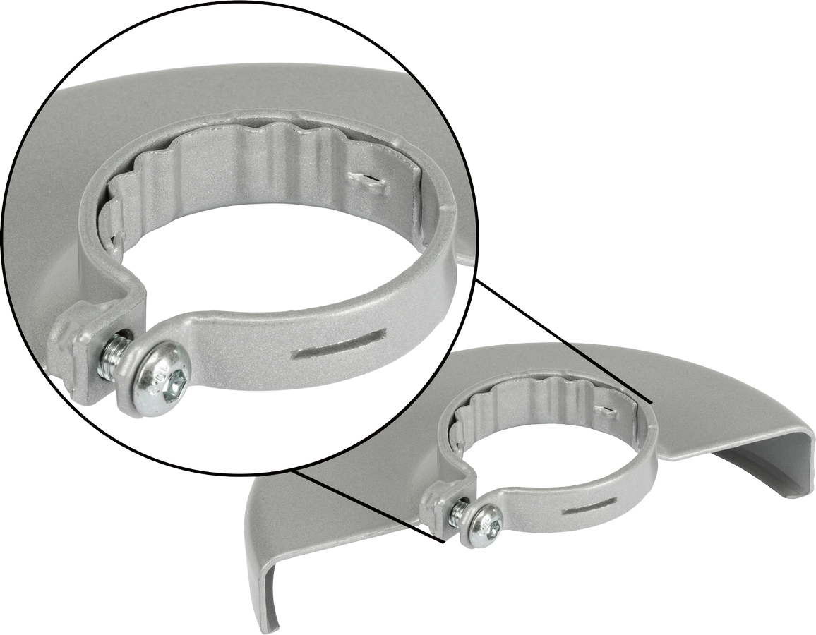 각도 그라인더 클램프용 Bosch 보호 금속 가드.