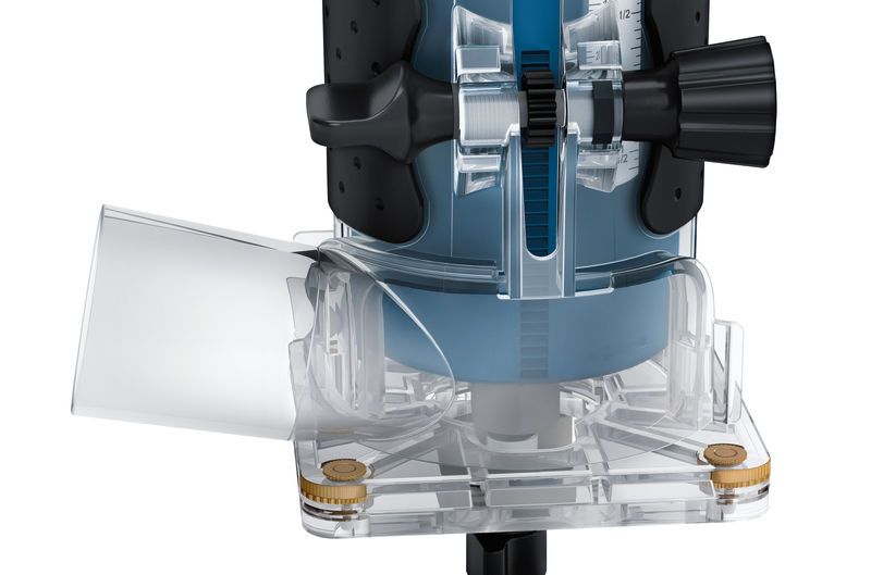 먼지 배출 포트가 있는 Bosch GLF 55-6 엣지 라우터.