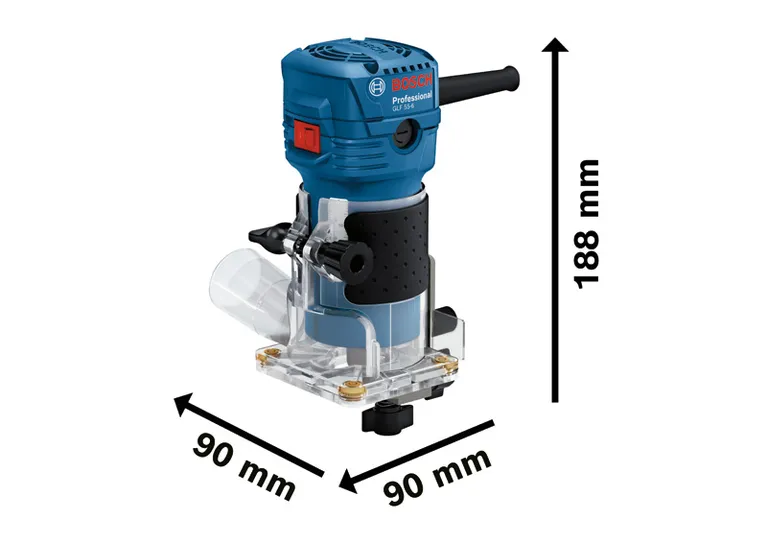 Bosch GLF 55-6 팜 라우터, 컴팩트한 높이 188mm.