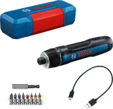 USB 충전 케이블이 포함된 Bosch GO 3 드라이버 세트.
