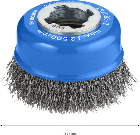 PRO Metal clean X-Lock 컵 브러시, 75 x 0.3mm Bosch PRO 메탈 클린 X-Lock 컵 브러시, 75mm 분쇄기용.