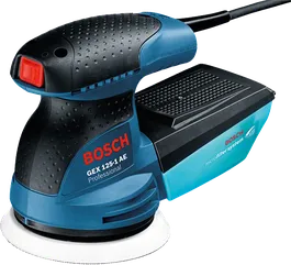마이크로필터가 장착된 Bosch GEX 125-1 AE 랜덤 오빗 샌더.