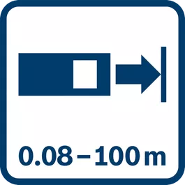  보쉬 측정공구 아이콘 GLM 100C 작업 가능 범위 대상 0.05-100 m 항목