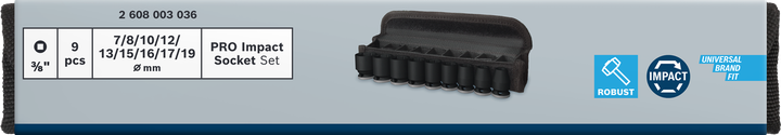 Bosch 3/8″ PRO 임팩트 소켓 세트 9개