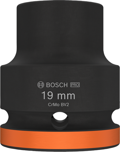 PRO Impact Socket 오렌지색 링이 달린 Bosch PRO 임팩트 소켓 3/4" 19 mm.