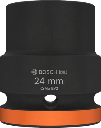 PRO Impact Socket, 3/4", 24mm, 스탠다드 Bosch PRO 임팩트 소켓 24mm 3/4인치 외부 사각형.