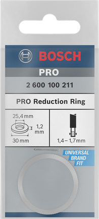 PRO 원형 톱날용 리덕션 링, 30 x 1.2 x 25.4 mm Bosch PRO 감소 링 30 x 1.2 x 25.4 mm.