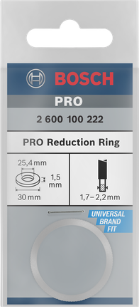 PRO 원형 톱날용 리덕션 링, 30 x 1.5 x 25.4 mm Bosch PRO 감소 링 30×1.5×25.4 mm.
