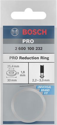 PRO 원형 톱날용 리덕션 링, 30 x 1.8 x 25.4 mm Bosch PRO 리덕션 링 30×1.8×25.4mm.