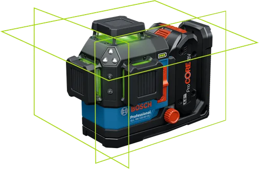 120m 범위를 갖춘 Bosch GLL 18V-120-33 CG 레이저 레벨링 도구.