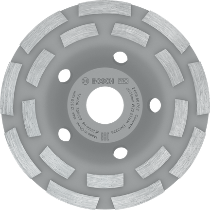 PRO Concrete 연마 헤드, 50 x 125mm, 22.23mm 표면 연삭을 위한 Bosch PRO 콘크리트 연삭 헤드 125mm.