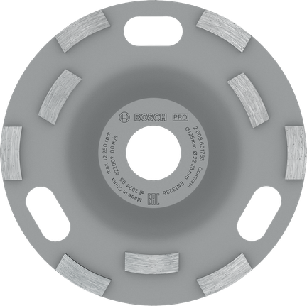 콘크리트 표면을 매끄럽게 하는 Bosch PRO 콘크리트 연삭 헤드 125mm.